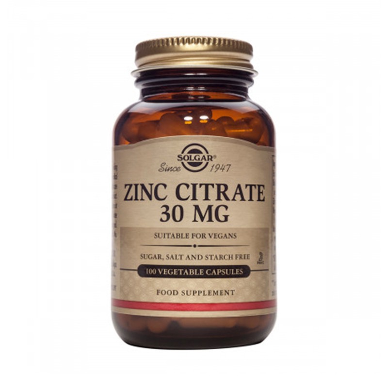 Zinc Citrate 30mg (100 tablete), Solgar
