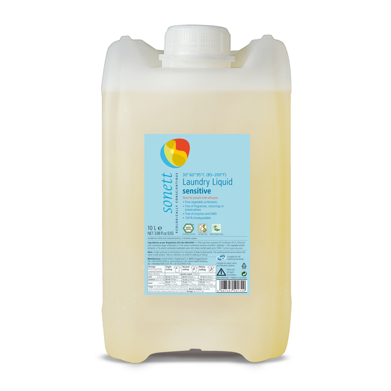 Detergent ecologic lichid pentru rufe albe si colorate neutru (10 litri), Sonett