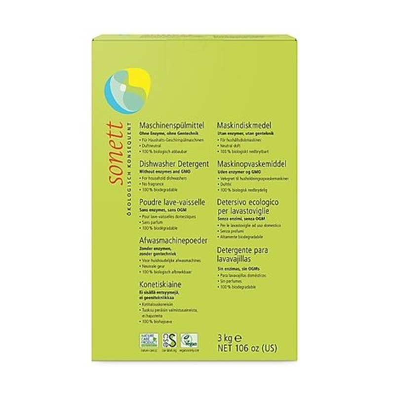 Detergent ecologic praf pentru masina de spalat vase (3 kg), Sonett