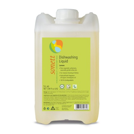 Detergent ecologic pentru spalat vase lamaie (5 litri), Sonett