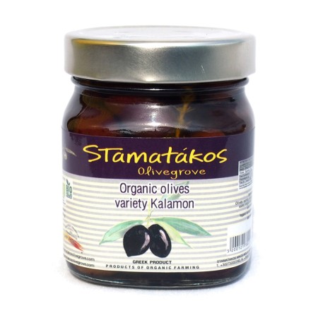 Masline Kalamata cu continut redus de sare bio (290 grame), Stamatakos