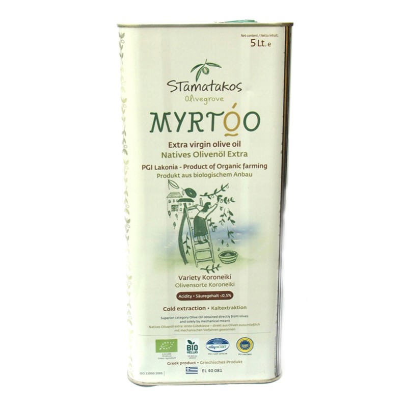 Ulei de masline extravirgin Myrtoo bio (5 litri), Stamatakos