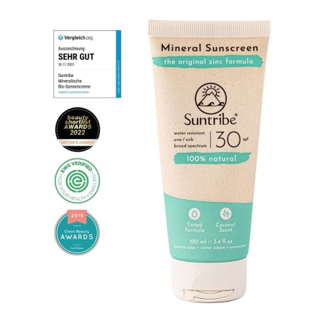 Cremă de protecție solară minerală naturală SPF30 (100ml), Suntribe