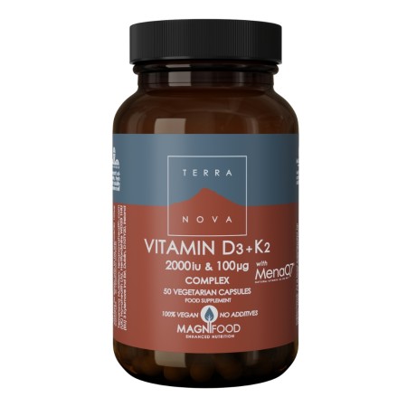 Vitamina D3 2000 UI + Vitamina K2 (50 capsule), Terranova