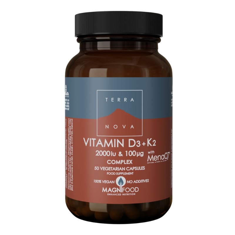 Vitamina D3 2000 UI + Vitamina K2 (50 capsule), Terranova