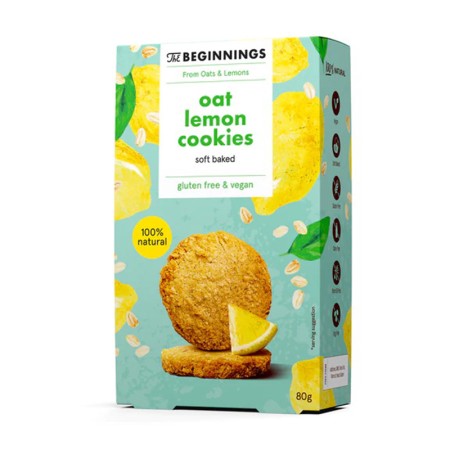 Cookies din ovaz cu lamaie, vegan, fara gluten (80 grame), The Beginnings