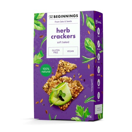 Crackers cu seminte, vegan, fara gluten (80 grame), The Beginnings
