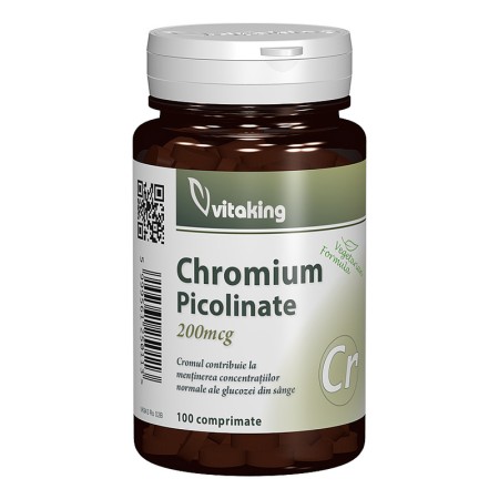 Picolinat de crom 200 mcg (100 comprimate), Vitaking