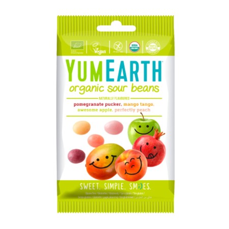 Drajeuri acrisoare, vegan, fara gluten, bio (50 grame), YumEarth