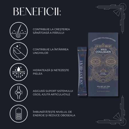 Wild Collagen Marin 15 plicuri x 5g,  Ancient and Brave