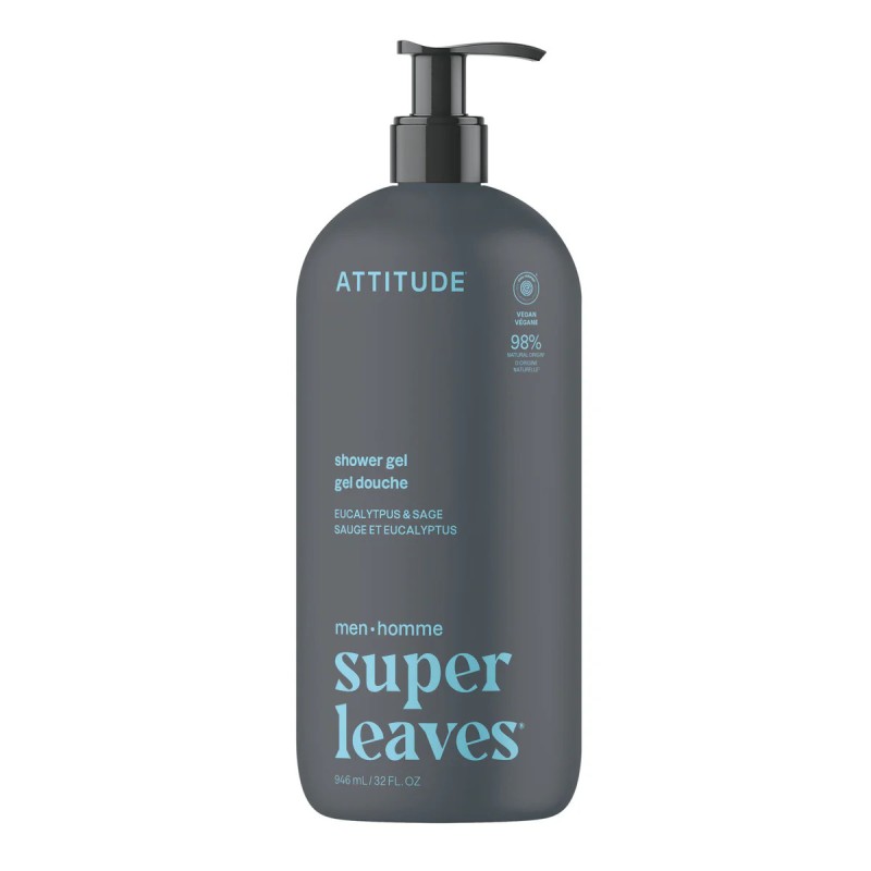 Gel de dus pentru barbati, Eucalipt si Salvie (415 ml), Attitude