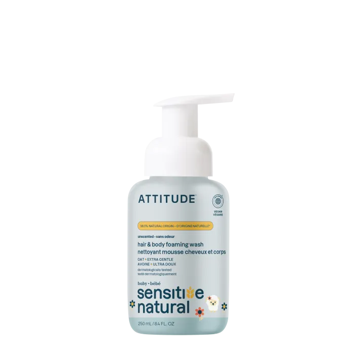 Sensitive Skin Baby Natural Spuma pentru par si corp (250 ml), Attitude