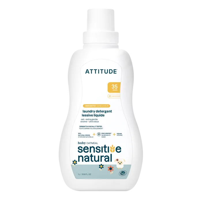 Sensitive Sensitive Skin Baby Natural Detergent de rufe (1,05 litri), Attitude