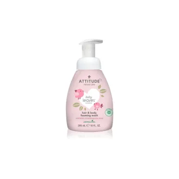 Baby Leaves 2in1 Spuma pentru par si corp, Fara miros (295 ml), Attitude