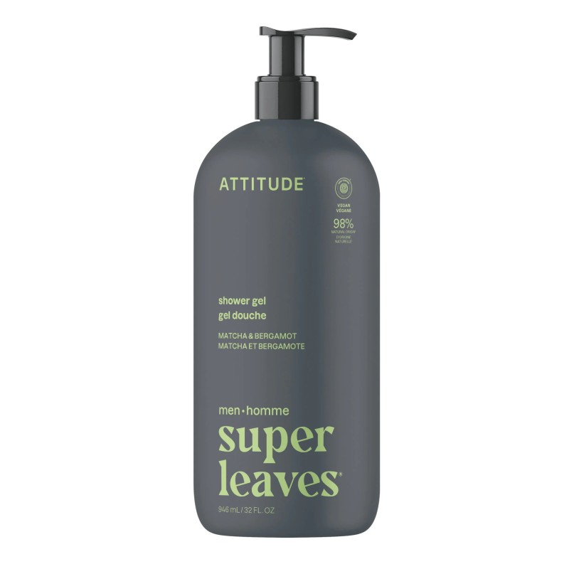Gel de dus pentru barbati, Matcha si Bergamot (473 ml), Attitude