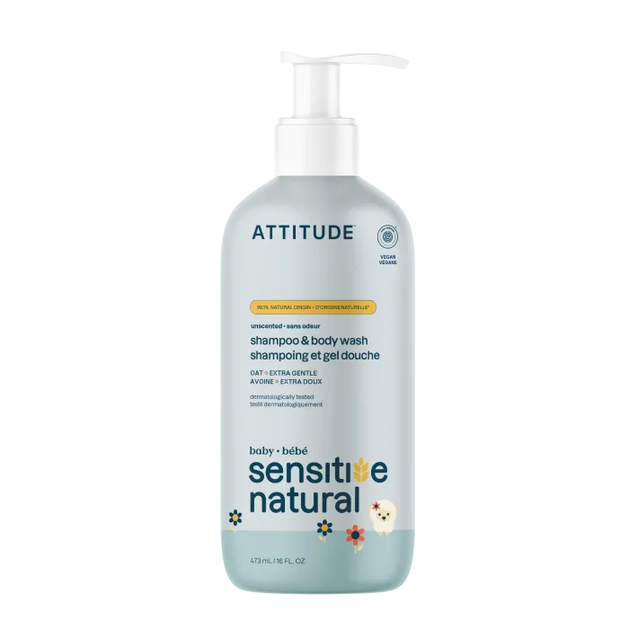 Sensitive Skin baby 2 in 1 Sampon si gel de dus (473 ml), Attitude