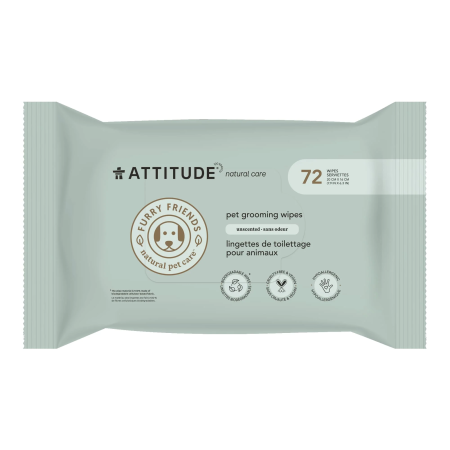 Servetele umede 100% naturale, pentru animalul tau de casa (72 bucati), Attitude