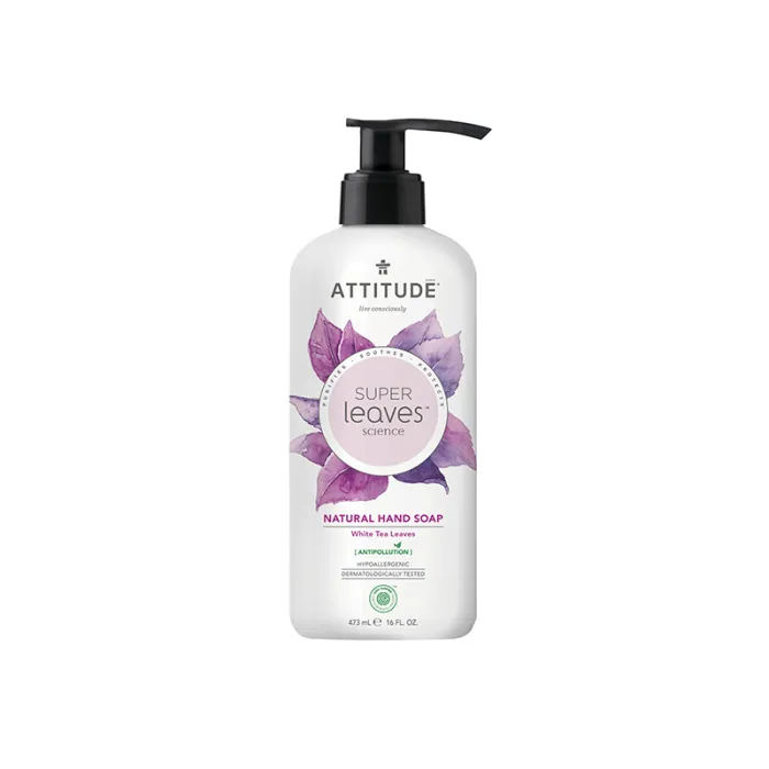 Superleaves Sapun de maini din frunze de ceai alb (473 ml), Attitude