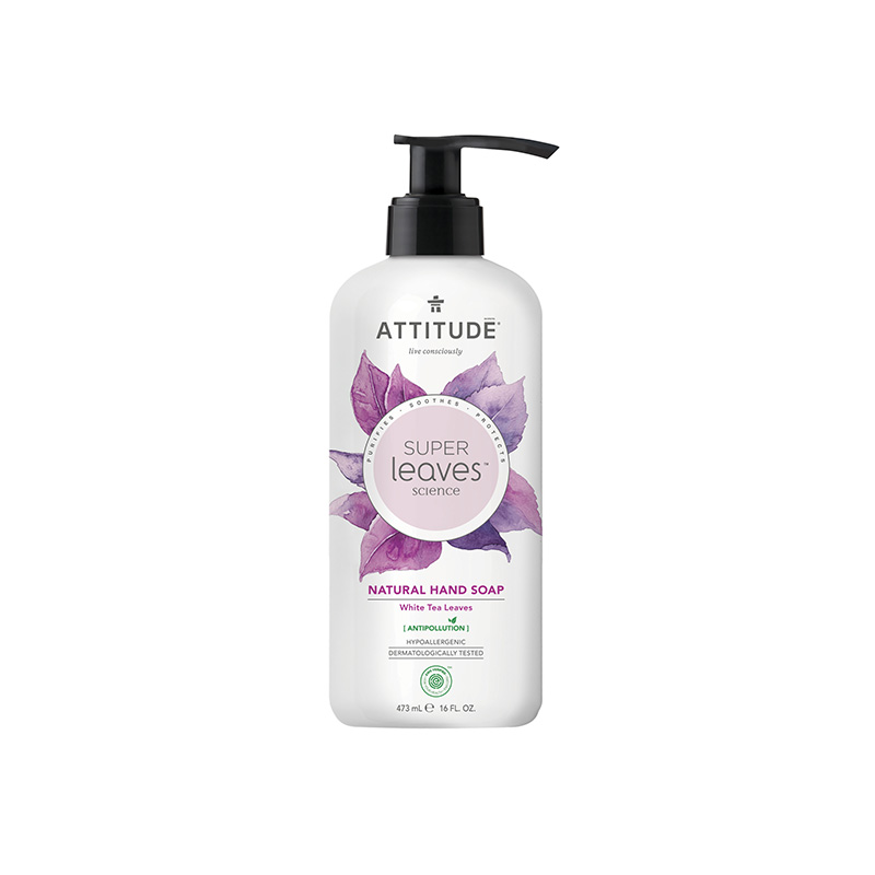 Superleaves Sapun de maini din frunze de ceai alb (473 ml), Attitude