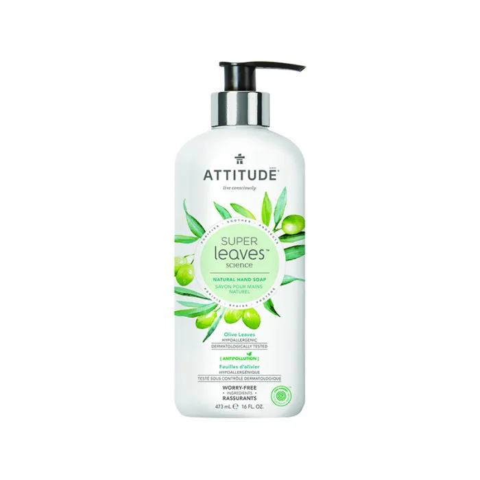 Superleaves Sapun de maini din frunze de maslin (473 ml), Attitude