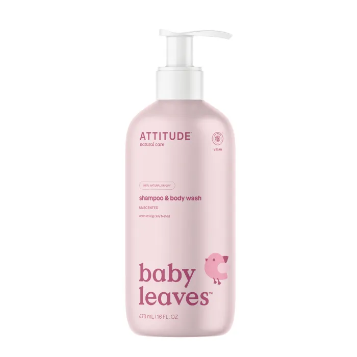 Baby Leaves 2in1 Sampon si Gel de dus, Fara miros (473 ml), Attitude