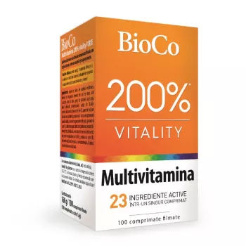 Multivitamina 200% vitality FORTE (100 comprimate filmate), BioCo