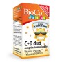 C+D DUO Junior Vitamina C 500mg + Vitamina D3 800UI (100 comprimate masticabile), BioCo