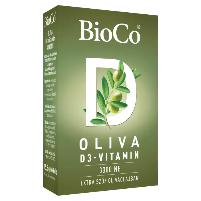 Vitamina D3 OLIVA 3000 UI (60 capsule gelatinoase), BioCo