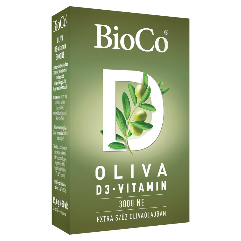 Vitamina D3 OLIVA 3000 UI (60 capsule gelatinoase), BioCo