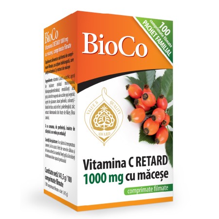 Vitamina C 1000mg retard (100 comprimate filmate), BioCo