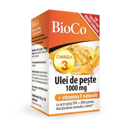 Ulei de peste 1000mg (100 capsule), BioCo