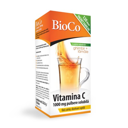 Vitamina C 1000mg pulbere solubila (120 doze), BioCo