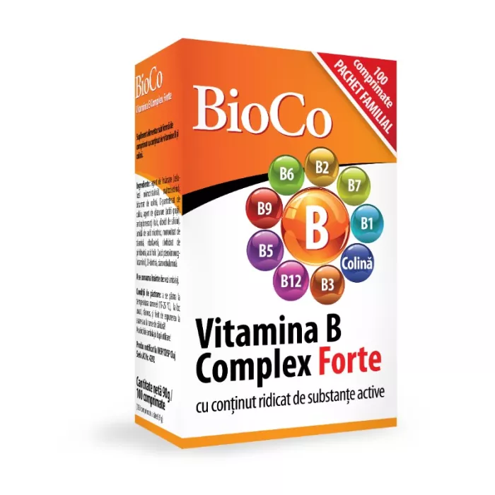 Vitamina B Complex Forte (100 comprimate), BioCo