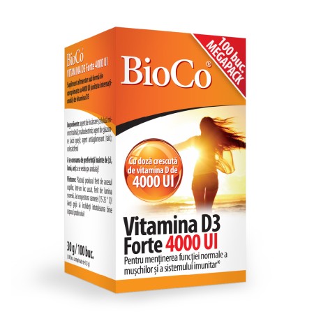 Vitamina D3 forte 4000UI (100 comprimate), BioCo