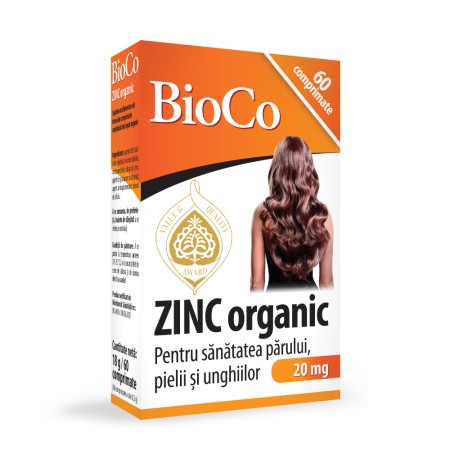 Zinc organic 20mg (60 comprimate), BioCo