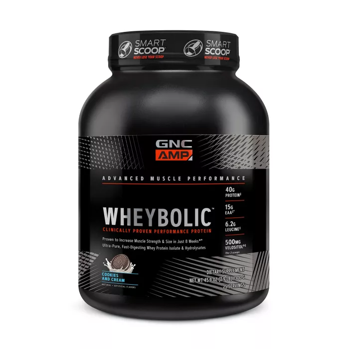 Gnc Amp Wheybolic, Proteina Din Zer, Cu Aroma De Biscuiti Si Crema, 1300 G Gnc Amp Wheybolic, Proteina Din Zer, Cu Aroma De Biscuiti Si Crema, 1300 G
