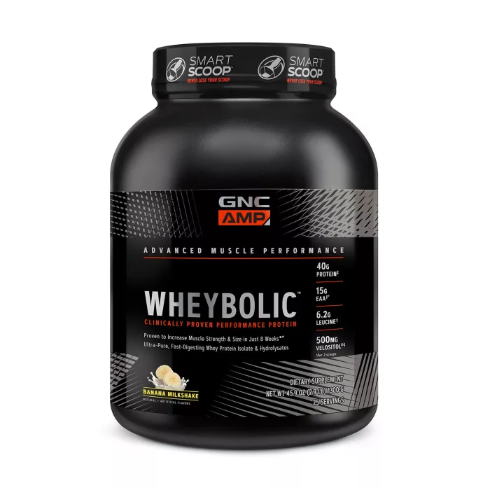 Gnc Amp Wheybolic Proteina Din Zer Cu Aroma De Milkshake De Banane, 1300 G Gnc Amp Wheybolic Proteina Din Zer Cu Aroma De Milkshake De Banane, 1300 G