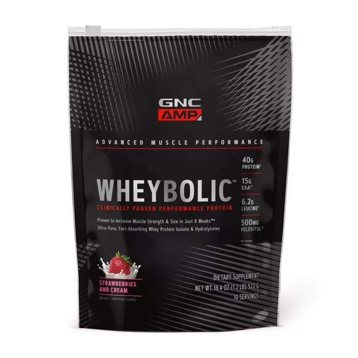 Gnc Amp Wheybolic, Proteina Din Zer, Cu Aroma De Capsuni, 522 G Gnc Amp Wheybolic, Proteina Din Zer, Cu Aroma De Capsuni, 522 G