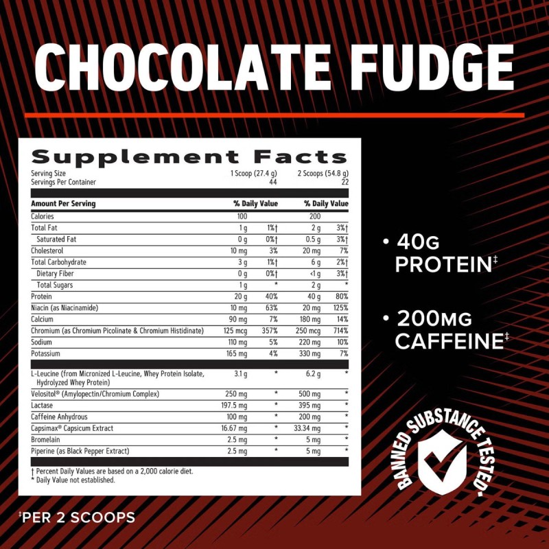 Proteina din zer cu aroma de ciocolata (1205.6 g), GNC Live Well
