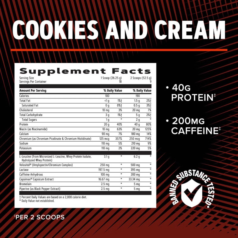 Proteina din zer cu aroma de biscuiti cu crema (472.5 g), GNC Live Well