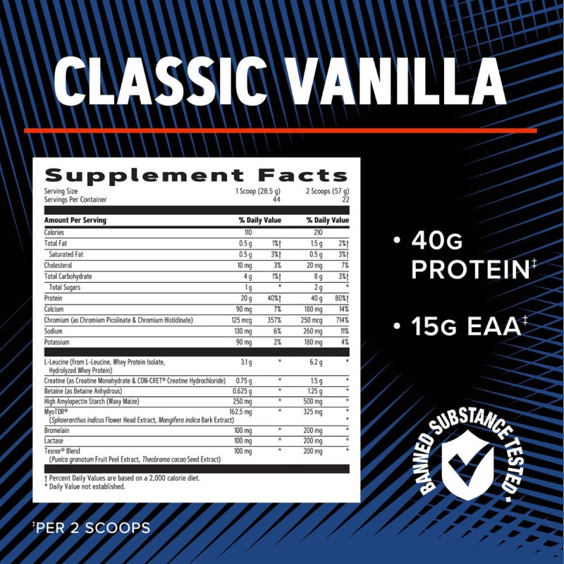 Proteina din zer cu aroma de vanilie (1254 g), GNC Live Well