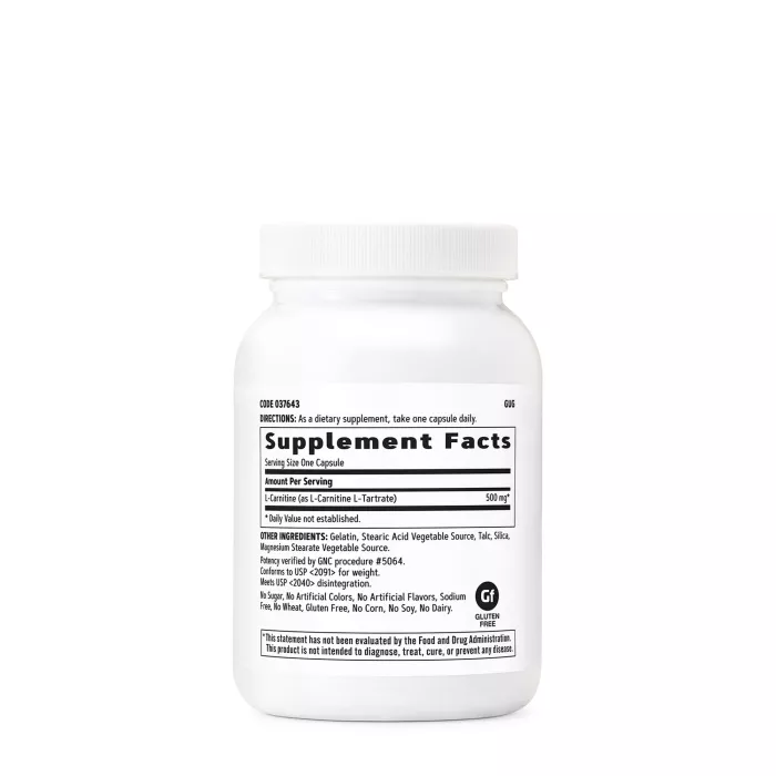 Gnc L-carnitine 500mg, L-carnitina, 120 Cps Gnc L-carnitine 500mg, L-carnitina, 120 Cps