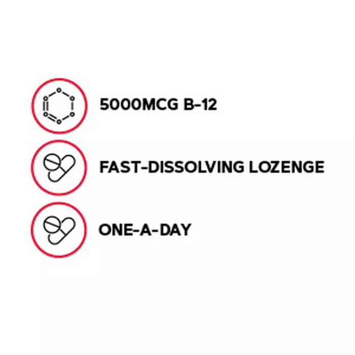 Gnc Vitamina B-12 5000 Mcg Cu Dizolvare Rapida, Cu Aroma De Cirese, 60 Drajeuri Gnc Vitamina B-12 5000 Mcg Cu Dizolvare Rapida, Cu Aroma De Cirese, 60 Drajeuri