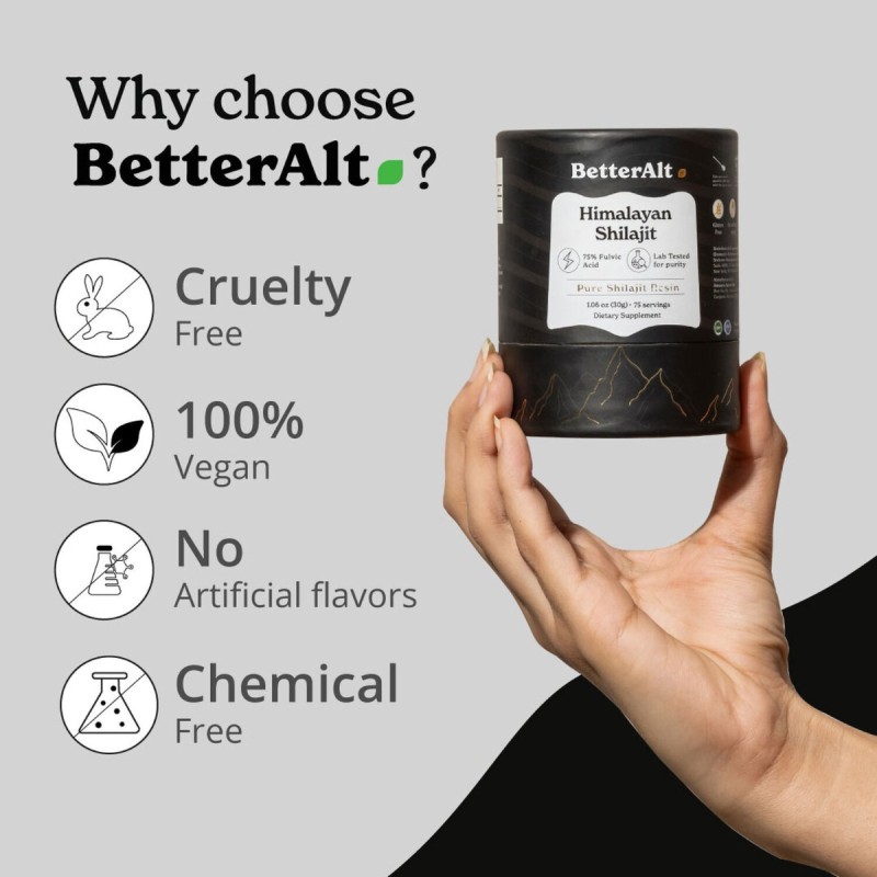 Better Alt Shilajit Himalayan, Rasina Pura Cu 75% Acid Fulvic, 30g