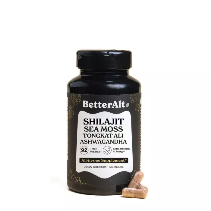 Better Alt Shilajit Sea Moss, Formula De Shilajit Cu Alge Marine, Ashwagandha Si Tongkat Ali, 120 Cps Better Alt Shilajit Sea Moss, Formula De Shilajit Cu Alge Marine, Ashwagandha Si Tongkat Ali, 120 Cps