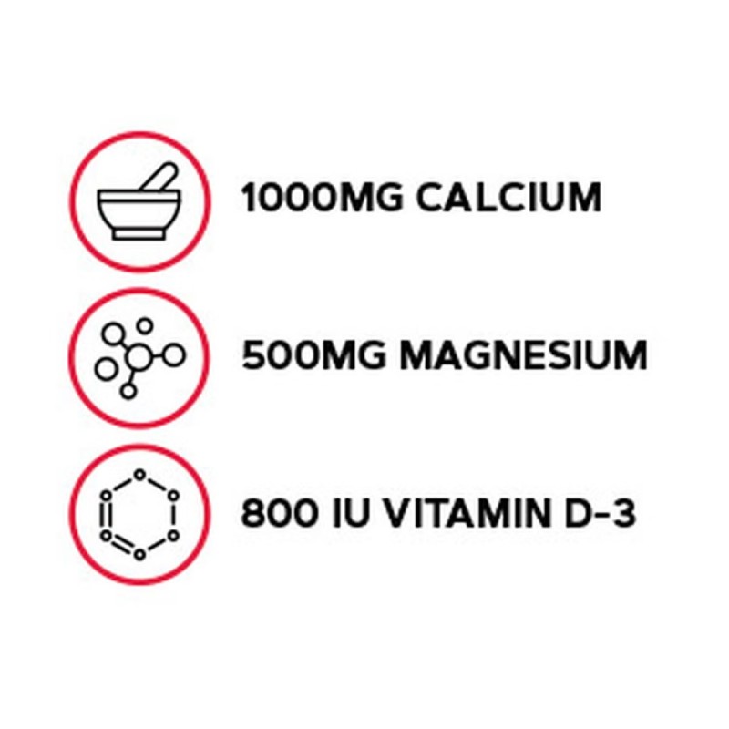 Gnc Calcium Plus Magnesium & Vitamin D-3 1000 Mg, Calciu Cu Magneziu Si Vitamina D-3, 180 Tb