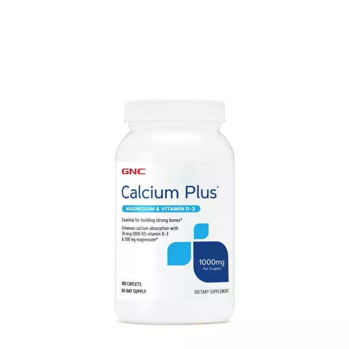 Gnc Calcium Plus Magnesium & Vitamin D-3 1000 Mg, Calciu Cu Magneziu Si Vitamina D-3, 180 Tb Gnc Calcium Plus Magnesium & Vitamin D-3 1000 Mg, Calciu Cu Magneziu Si Vitamina D-3, 180 Tb