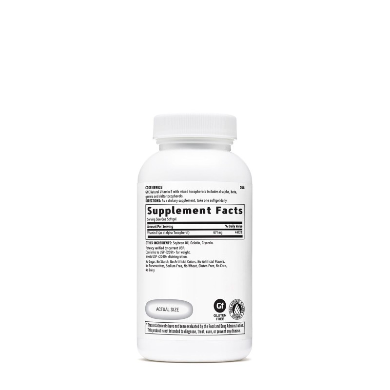Vitamina E naturala 1000 Ui (60 Cps), GNC Live Well