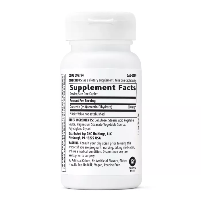 Gnc Quercetin 500 Mg, Quercetina, 60 Tb
