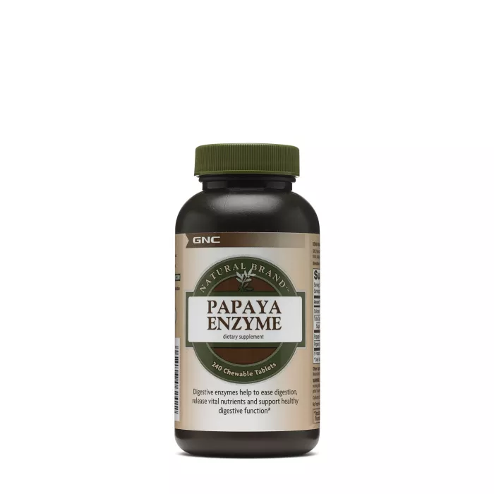 Gnc Natural Brand Papaya Enzyme, Enzime Digestive Din Papaia, 240 Tb Gnc Natural Brand Papaya Enzyme, Enzime Digestive Din Papaia, 240 Tb